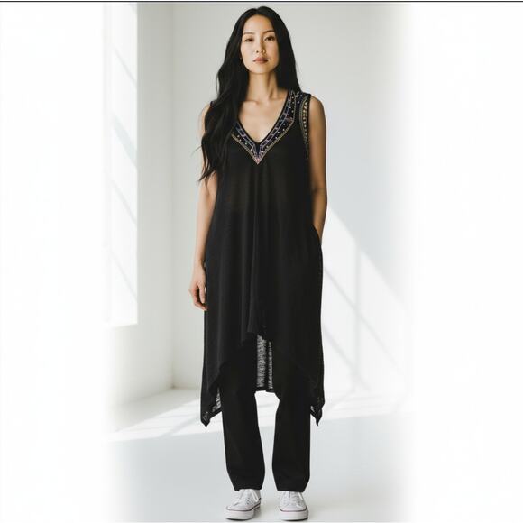 Free People Beaded Embroidered Embellished Tunic Dress - Picture 4 of 5